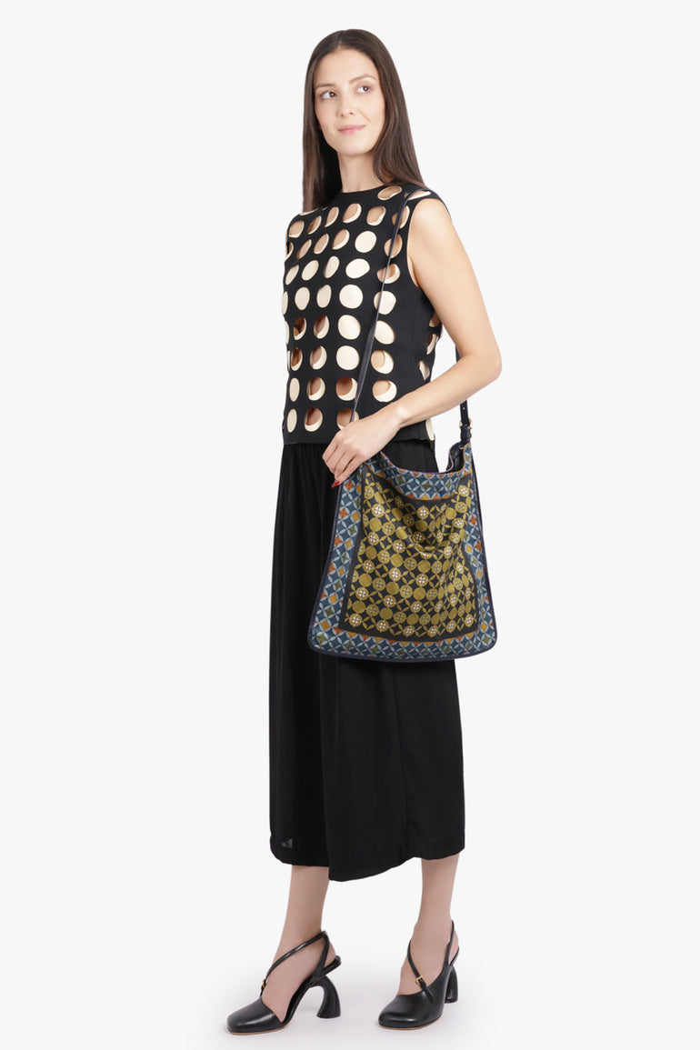 COMME DES GARCONS RTW Wide Leg Sheer Crop Pant | Black