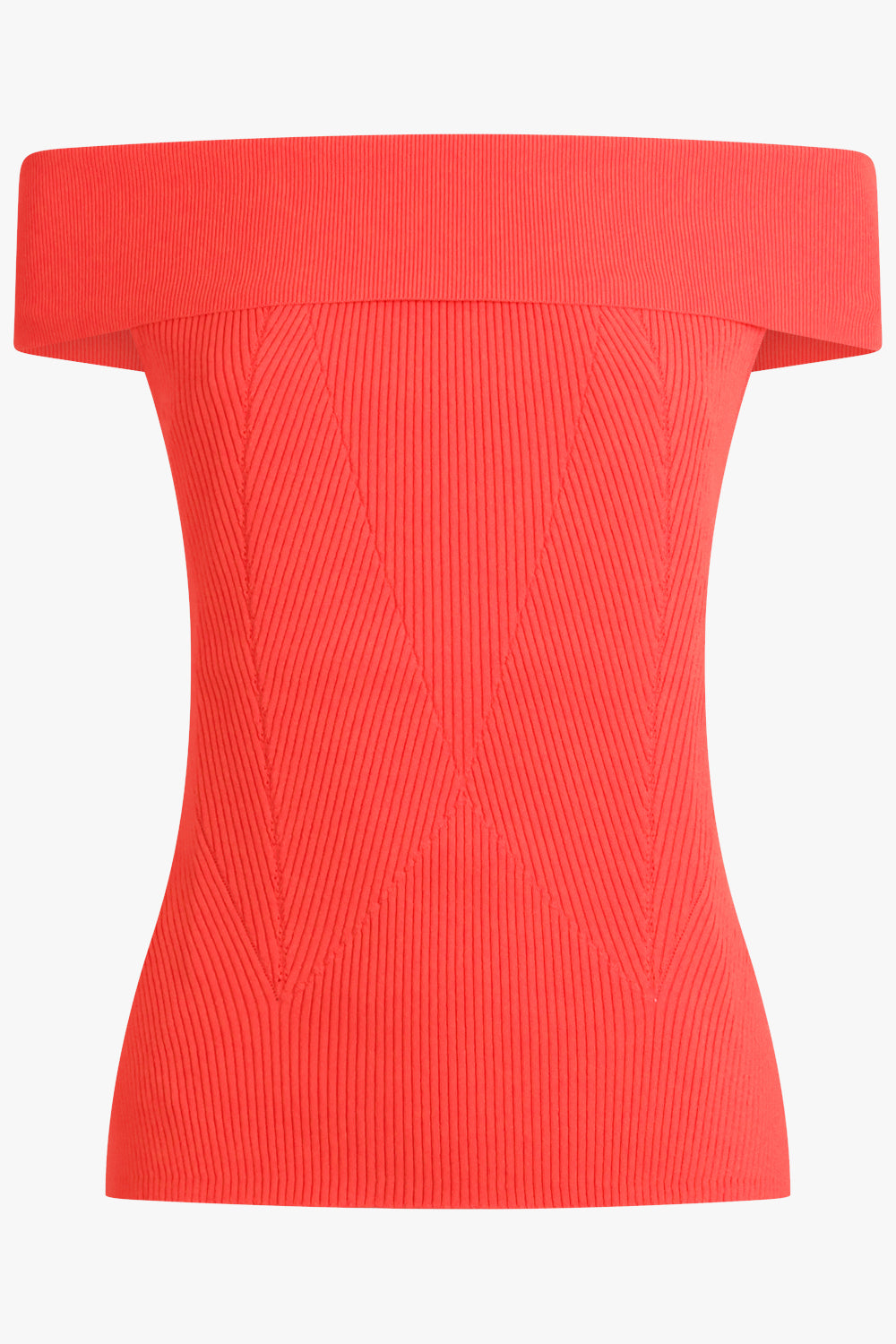 GIVENCHY RTW Off Shoulder Panel Detail Top | Vermillion Red