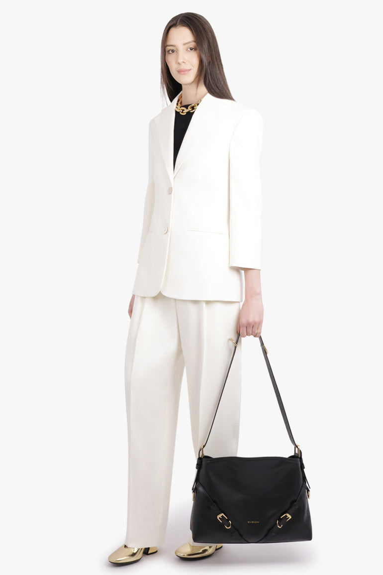 GIVENCHY BAGS BLACK / Black Voyou Medium Shoulder Bag | Black/Gold