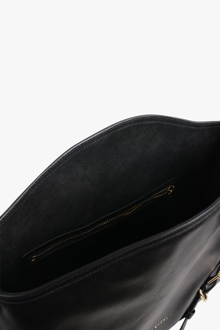 GIVENCHY BAGS BLACK / Black Voyou Medium Shoulder Bag | Black/Gold