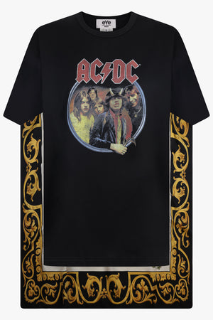 JUNYA WATANABE RTW ACDC X Versace Scarf Panel S/S T-Shirt | Black/Multi