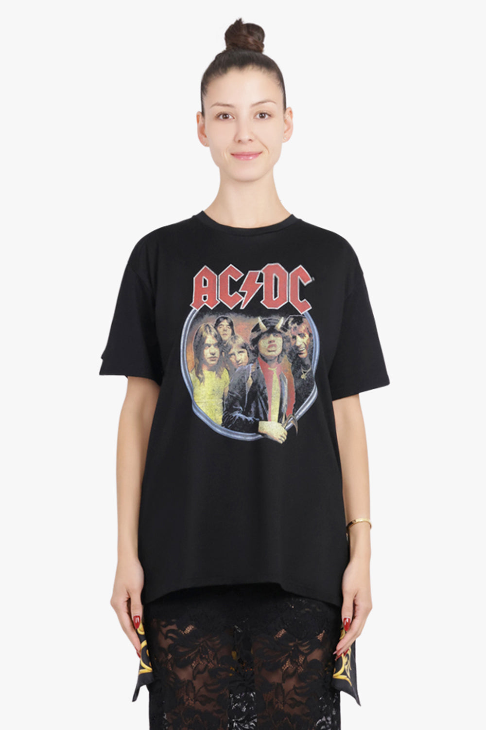 JUNYA WATANABE RTW ACDC X Versace Scarf Panel S/S T-Shirt | Black/Multi