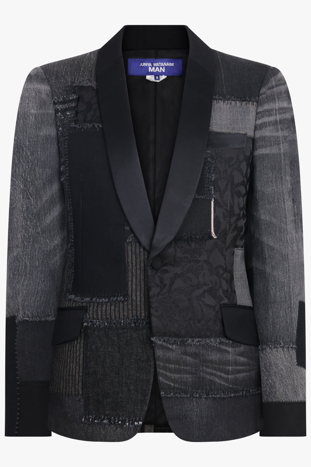 JUNYA WATANABE RTW Patchwork Detail Tux Jacket | Black/Grey