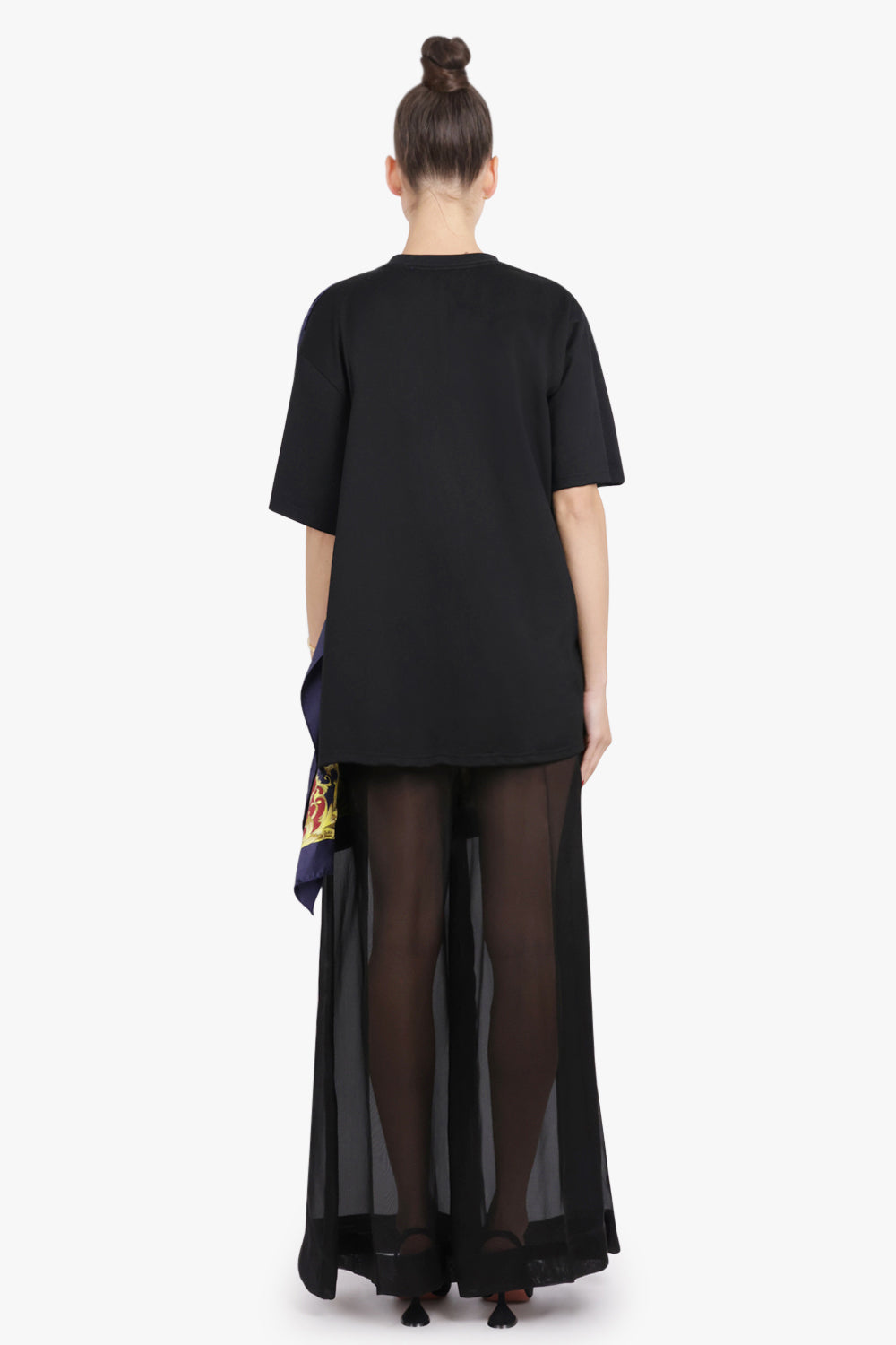 JUNYA WATANABE RTW Scorpions X Versace Scarf Panel S/S T-Shirt | Black/Multi