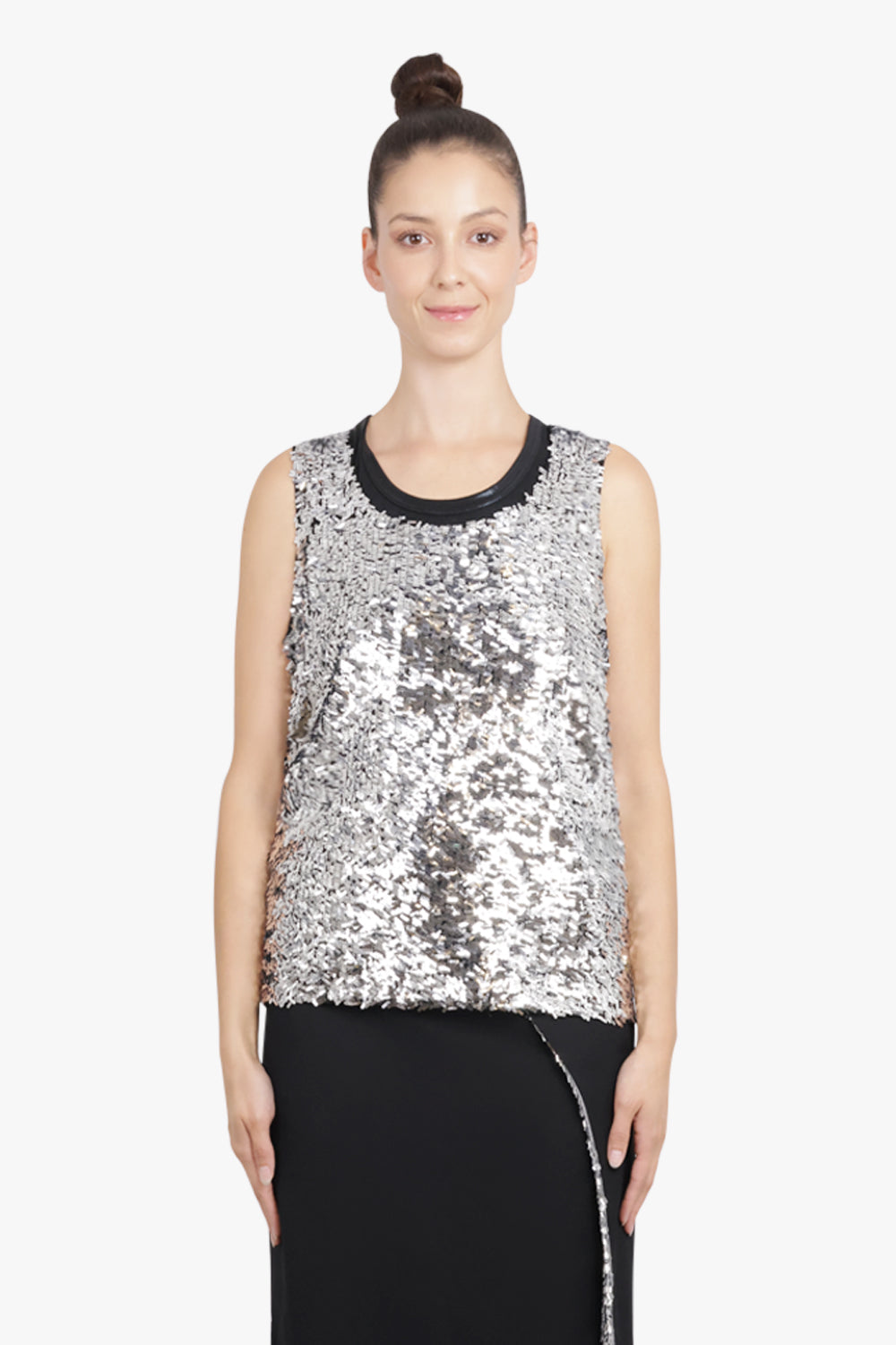 JUNYA WATANABE RTW Sequin Sleeveless Top | Silver/Black