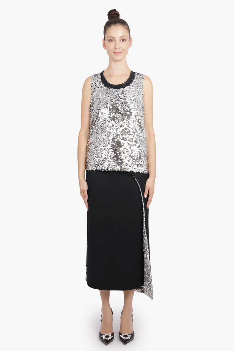 JUNYA WATANABE RTW Sequin Sleeveless Top | Silver/Black