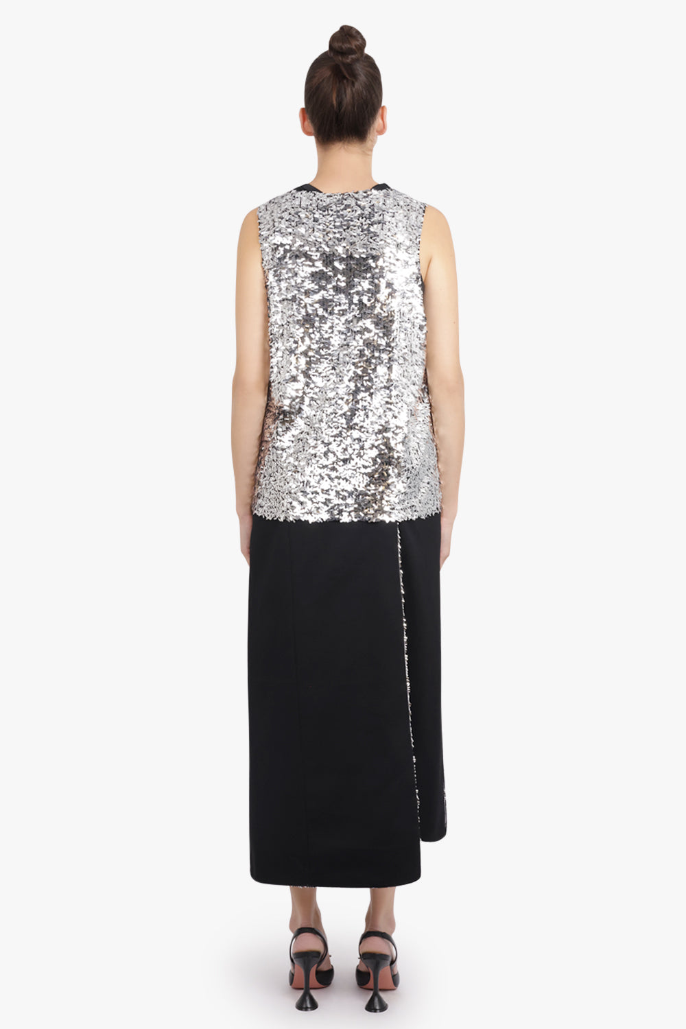 JUNYA WATANABE RTW Sequin Sleeveless Top | Silver/Black