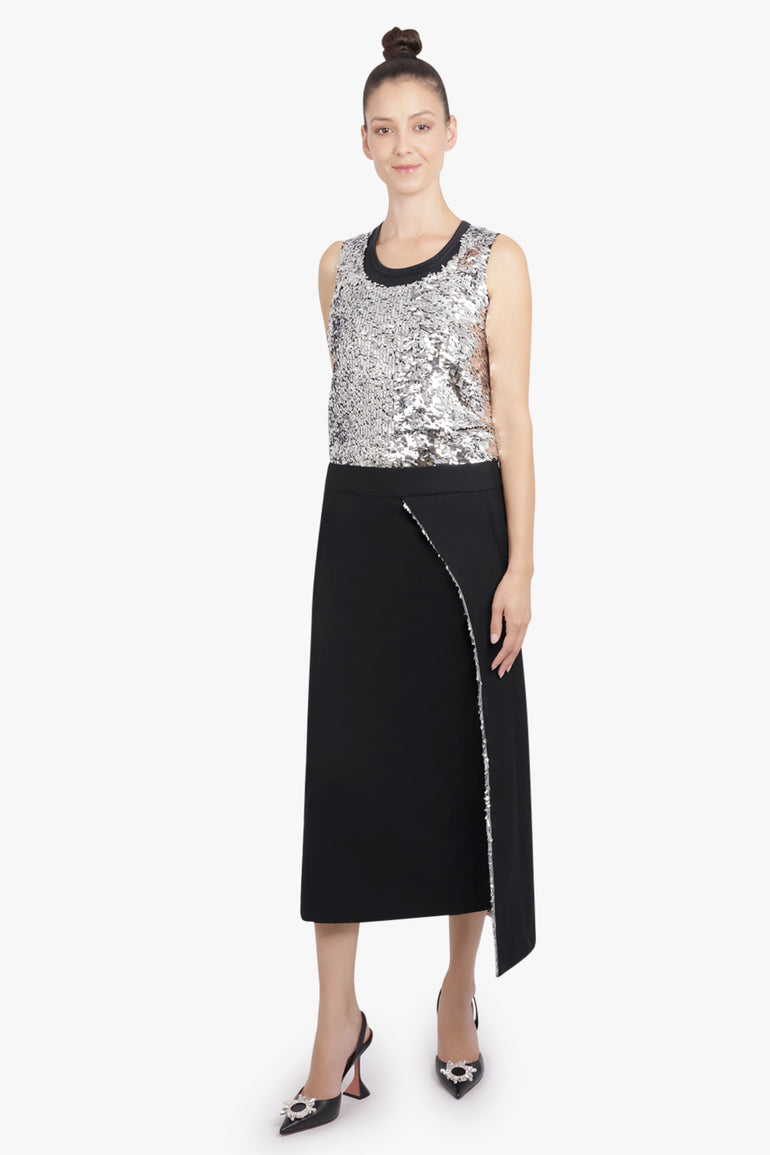 JUNYA WATANABE RTW Sequin Sleeveless Top | Silver/Black