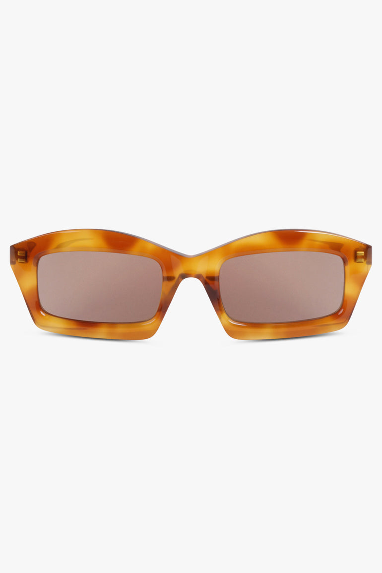 ALAIA Accessories Brown / Havana Brown AA0089S Geometric Sunglasses | Havana Brown