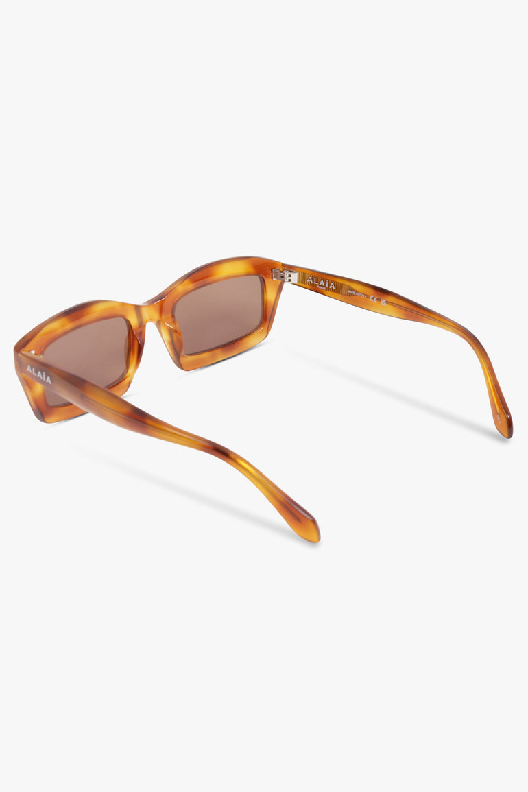 ALAIA Accessories Brown / Havana Brown AA0089S Geometric Sunglasses | Havana Brown