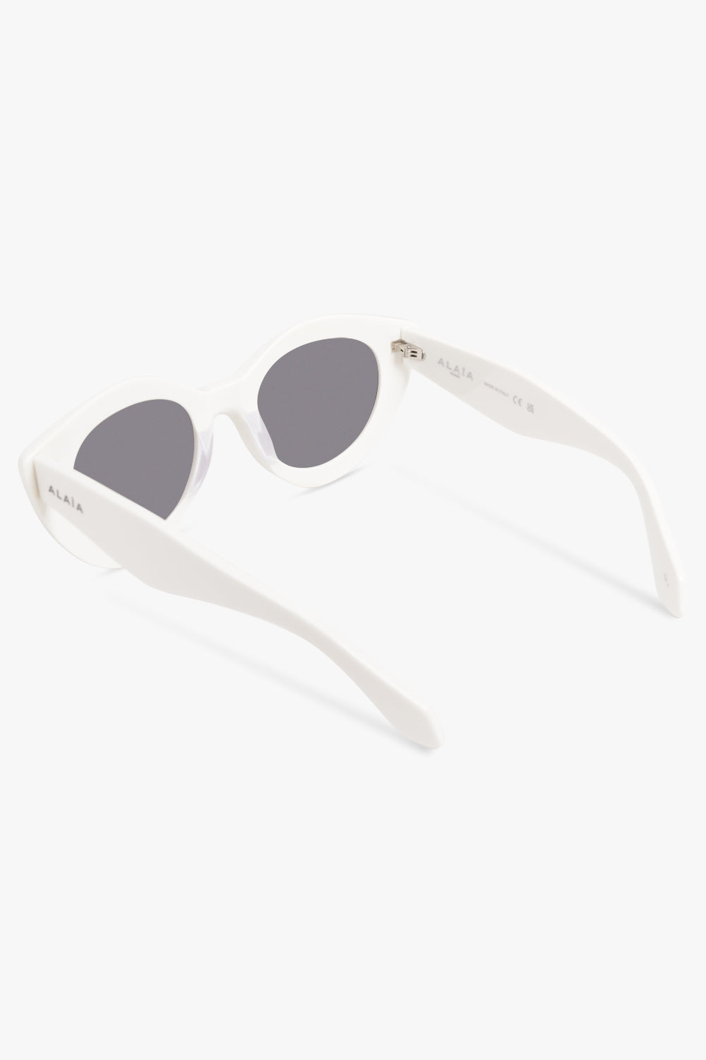 ALAIA Accessories White / White AA0091S Round Cat Eye Sunglasses | White
