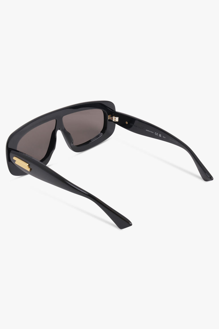 BOTTEGA VENETA Accessories Black / Black BV12181S Chunky Rectangle Sunglasses | Black
