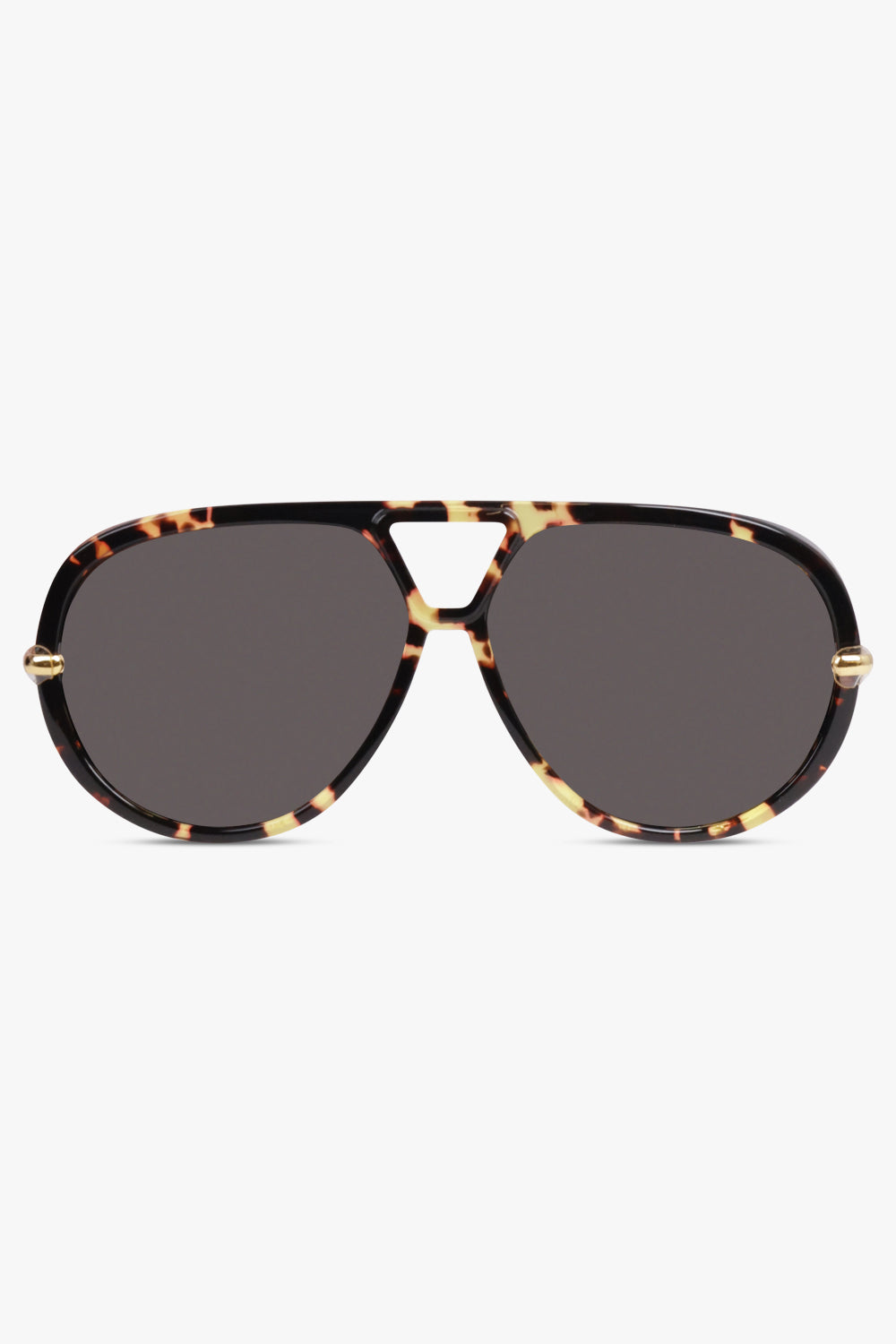 BOTTEGA VENETA Accessories Black / Black/Gold BV1273S Round Aviator Sunglasses | Black/Gold