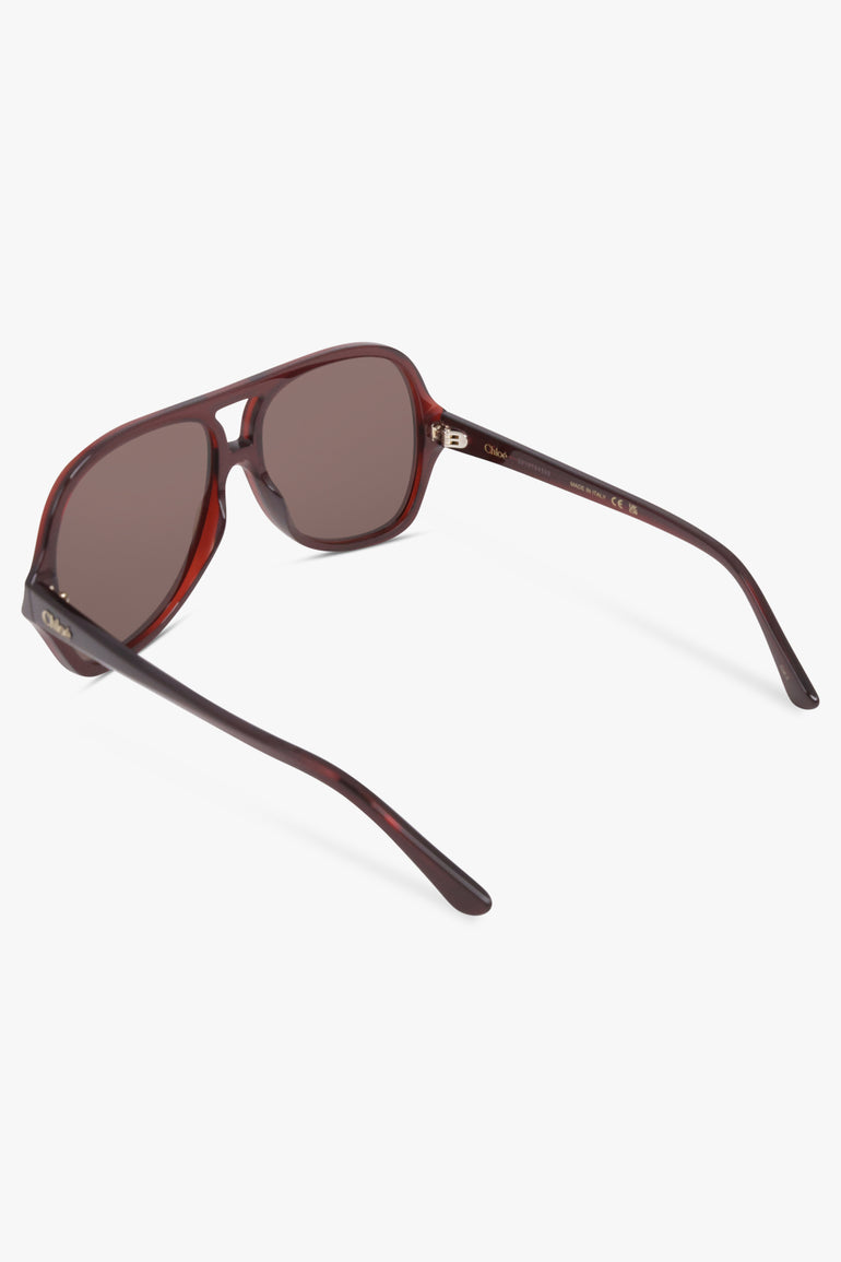 CHLOE Accessories Brown / BROWN-BROWN-BROWN CH0289S Square Aviator Sunglasses | Brown