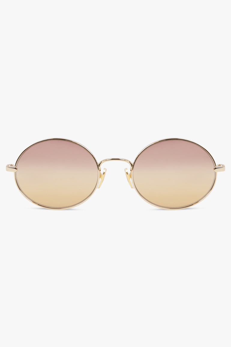 CHLOE Accessories Gold / GOLD-GOLD-BROWN CH0326S Round Sunglasses | Brown/Gold