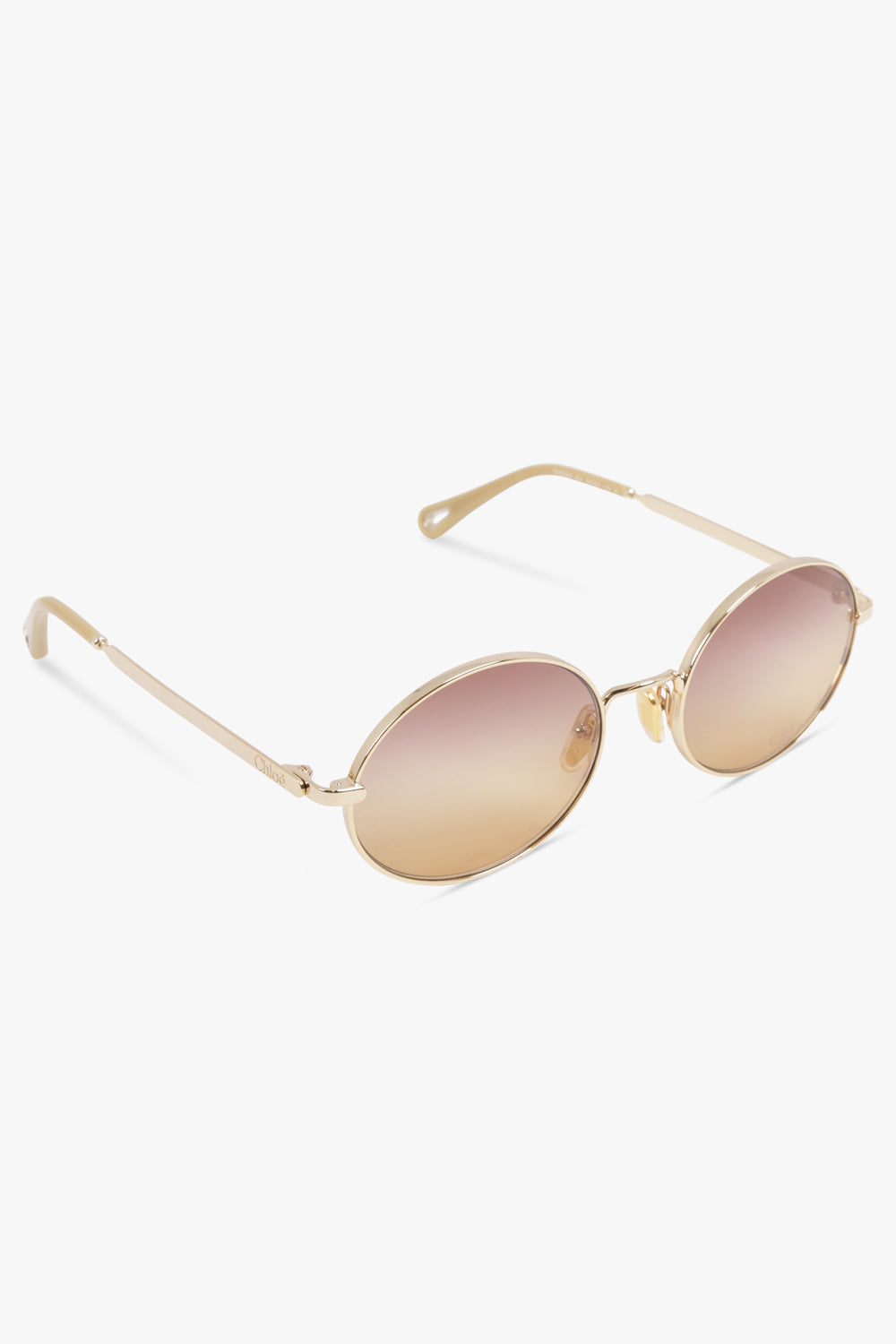 CHLOE Accessories Gold / GOLD-GOLD-BROWN CH0326S Round Sunglasses | Brown/Gold