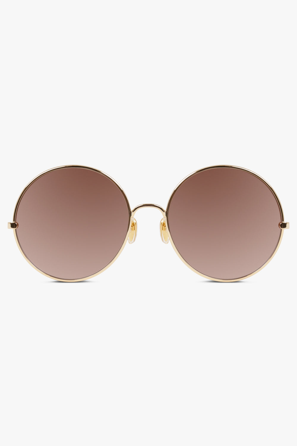 CHLOE Accessories Brown / GOLD-GOLD-BROWN CH0329S Round Logo Sunglasses | Brown/Gold