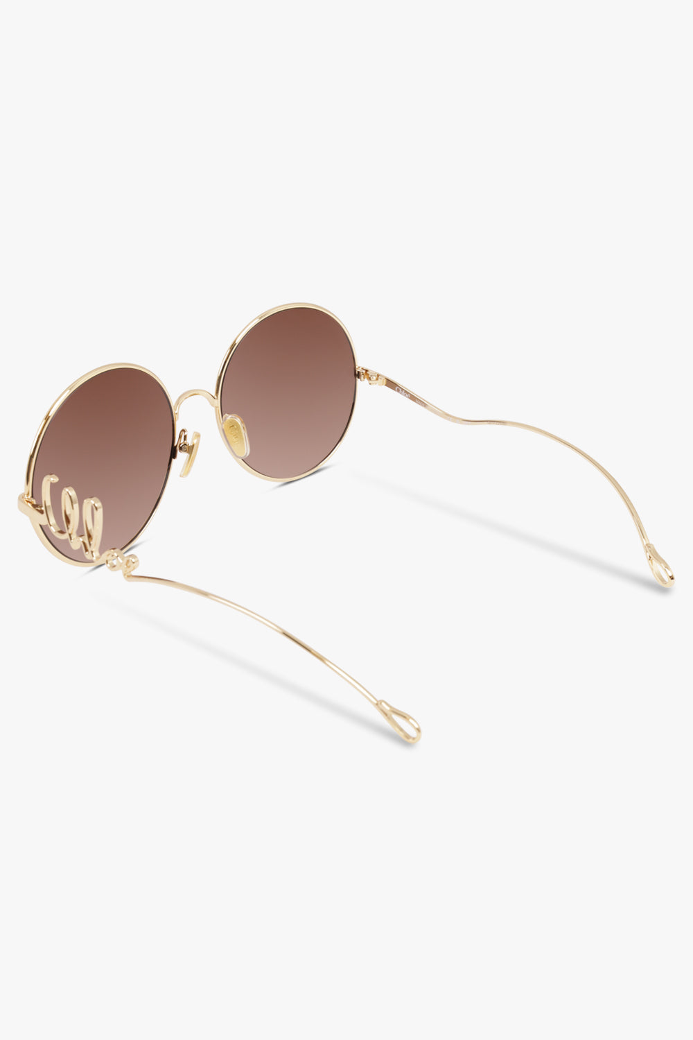 CHLOE Accessories Brown / GOLD-GOLD-BROWN CH0329S Round Logo Sunglasses | Brown/Gold