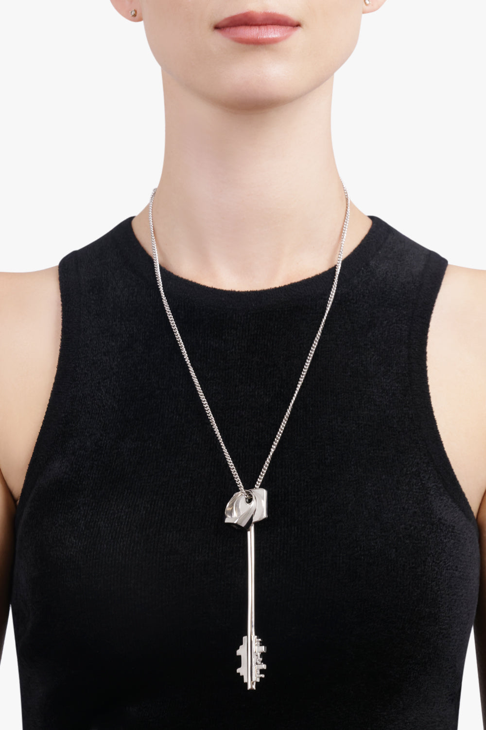 RABANNE JEWELLERY Silver / Silver Key Long Pendant | Silver