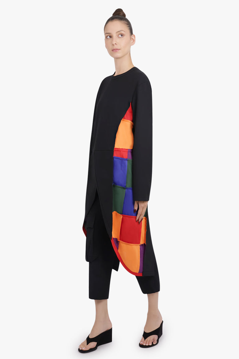 COMME DES GARCONS HOMME PLUS RTW L/S Crossover Tails Panel T-Shirt | Black/Multi