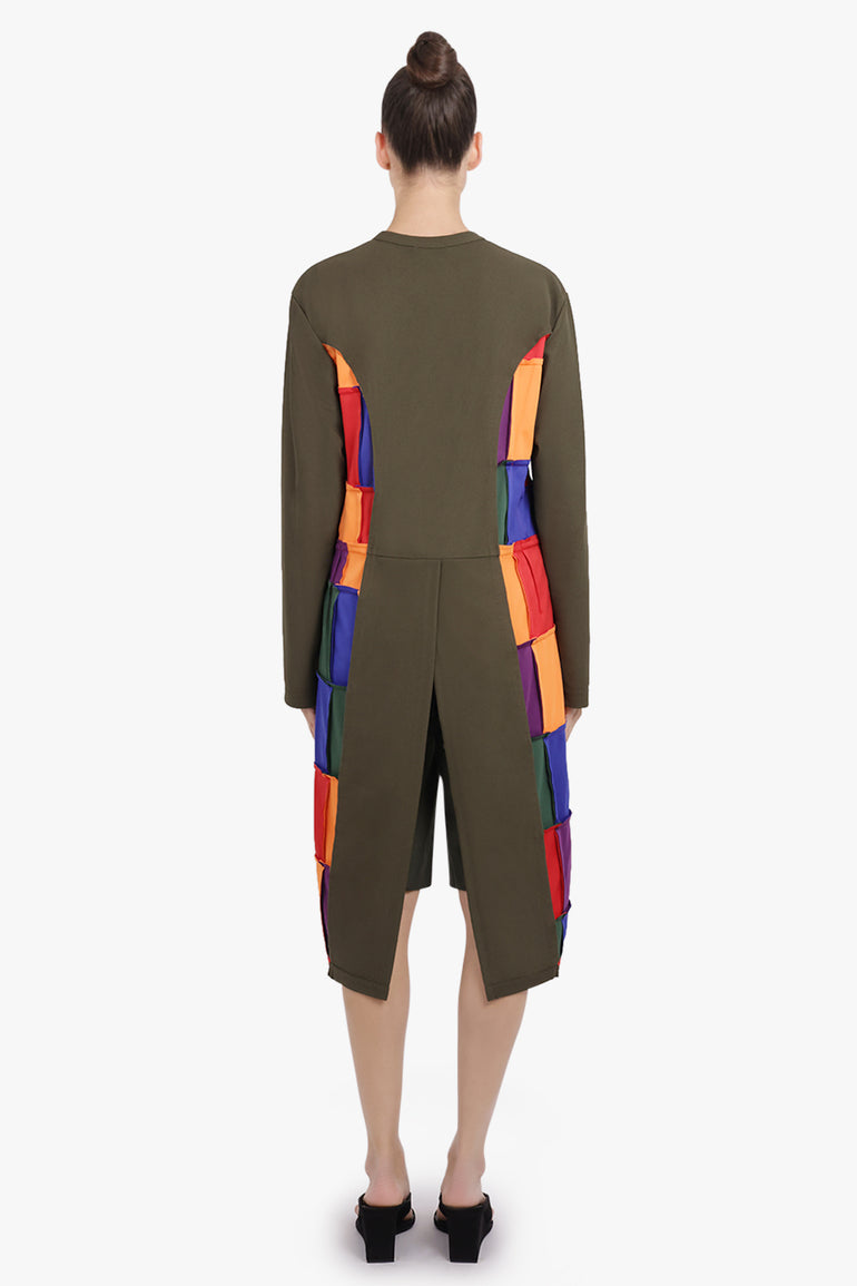 COMME DES GARCONS HOMME PLUS RTW L/S Crossover Tails Panel T-Shirt | Khaki/Multi