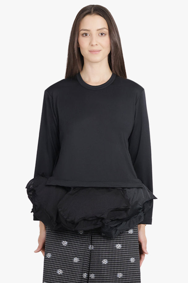 COMME DES GARCONS RTW L/S Top With Asymmetric Hem Panels | Black