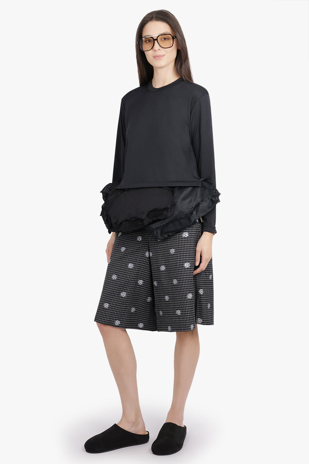 COMME DES GARCONS RTW L/S Top With Asymmetric Hem Panels | Black