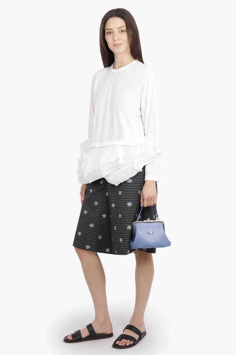 COMME DES GARCONS RTW L/S Top With Asymmetric Hem Panels | White