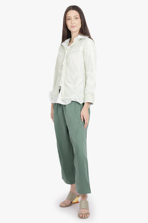Y-3 RTW Loose Fit Cropped Drawstring Pant | Green