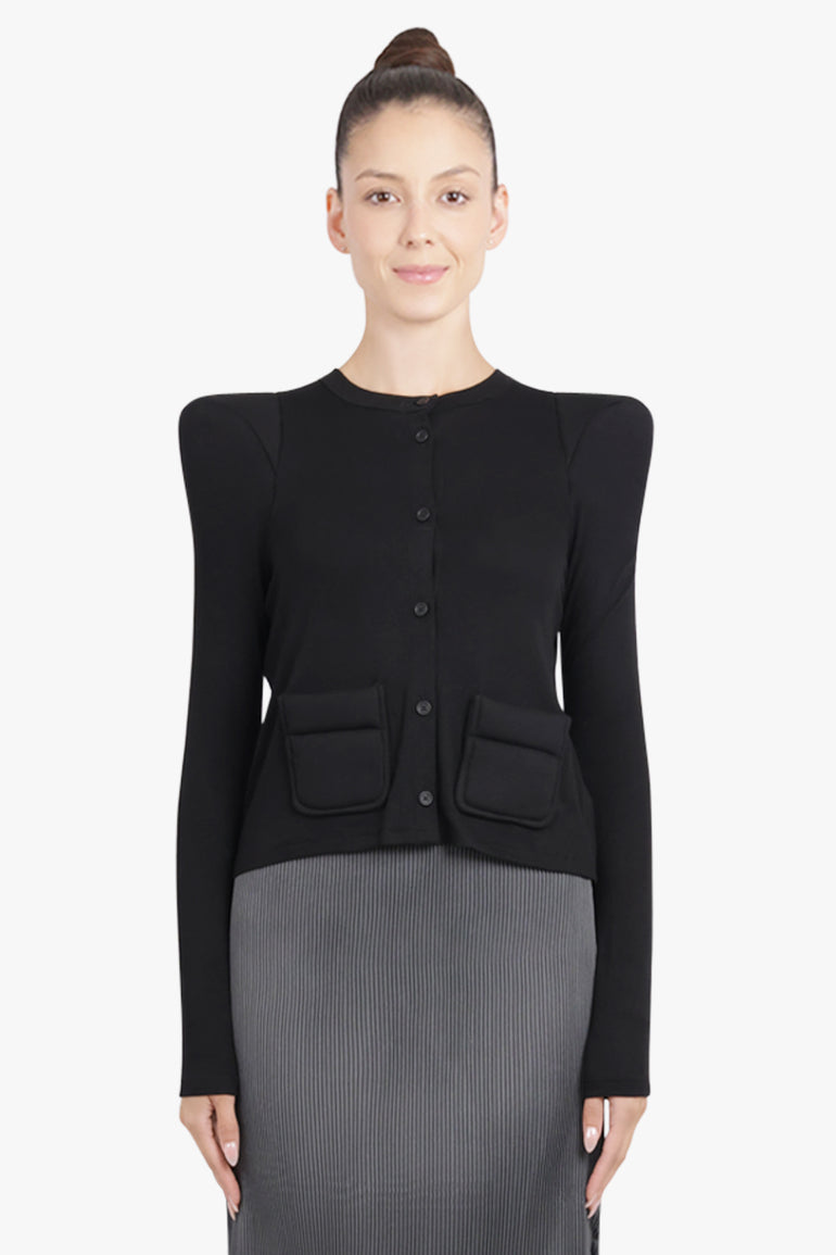 MELITTA BAUMEISTER RTW Foamy Shoulder Cardigan Jacket | Black