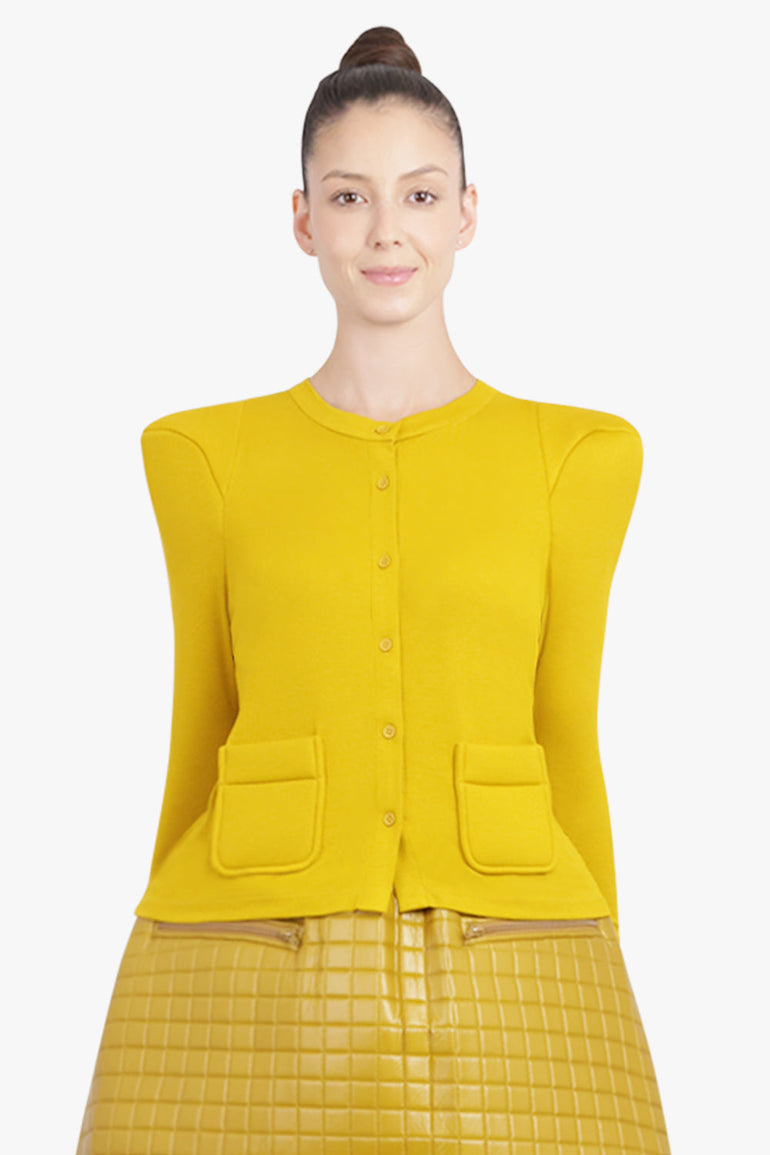 MELITTA BAUMEISTER RTW Foamy Shoulder Cardigan Jacket | Gold