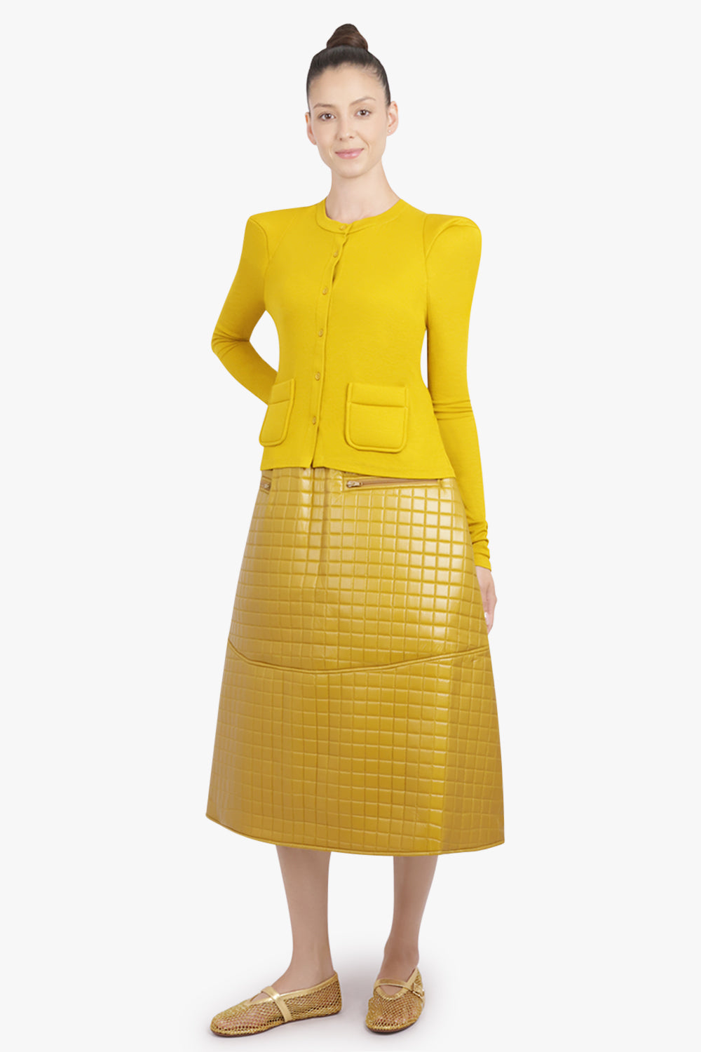 MELITTA BAUMEISTER RTW Foamy Shoulder Cardigan Jacket | Gold