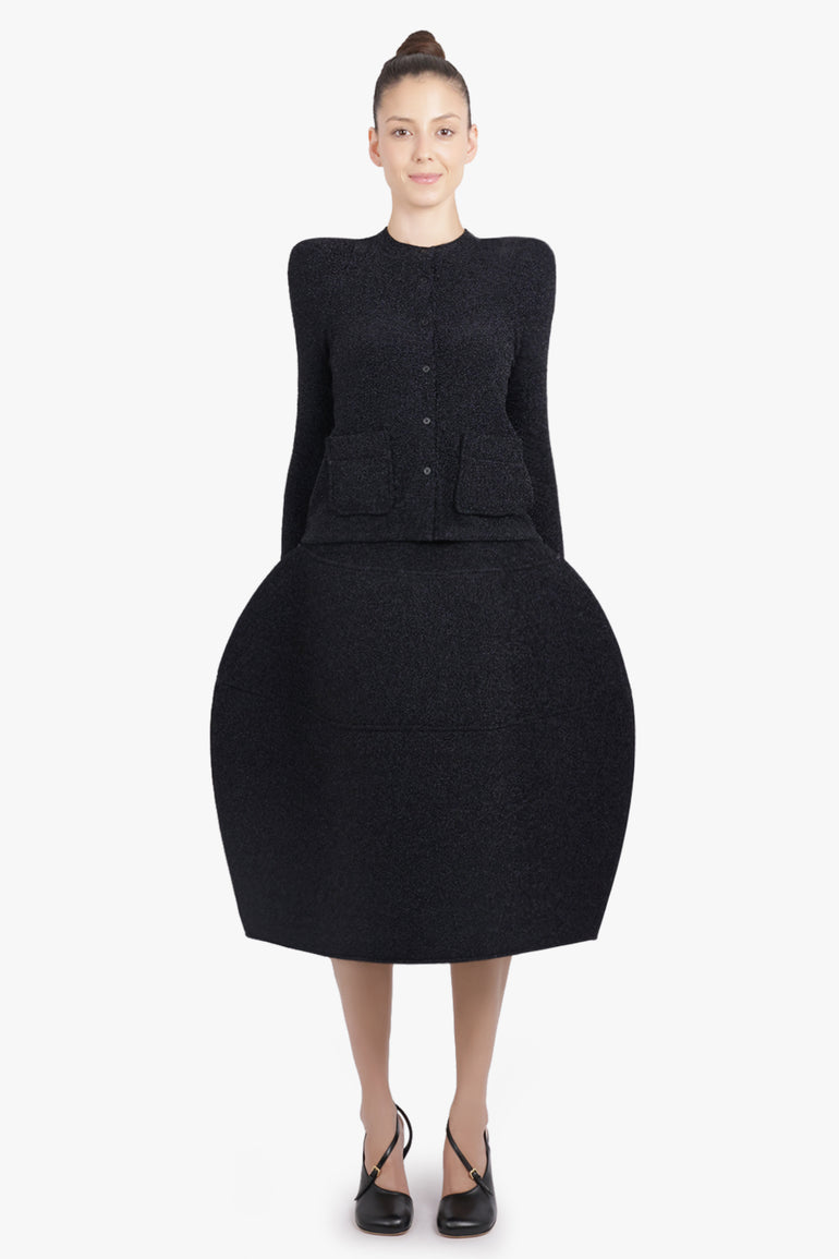 MELITTA BAUMEISTER RTW Glitter Foamy Ball Midi Skirt | Black