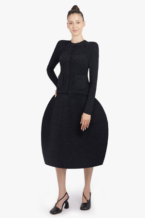 MELITTA BAUMEISTER RTW Glitter Foamy Shoulder Cardigan Jacket | Black