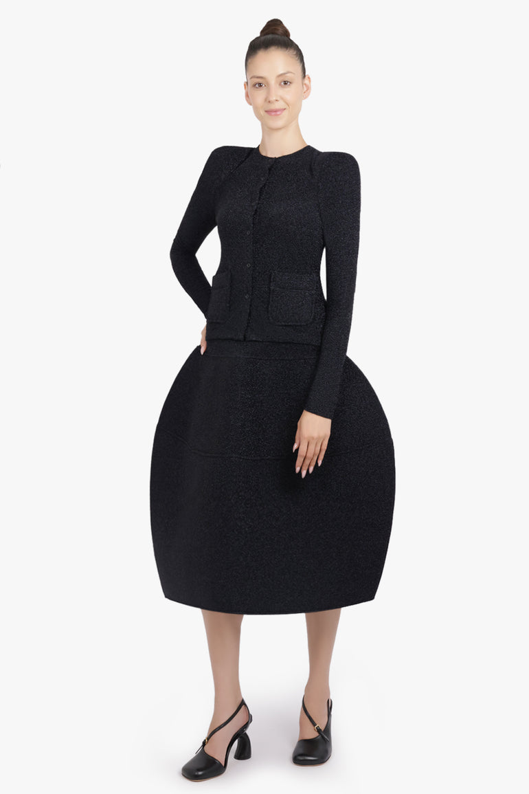 MELITTA BAUMEISTER RTW Glitter Foamy Ball Midi Skirt | Black