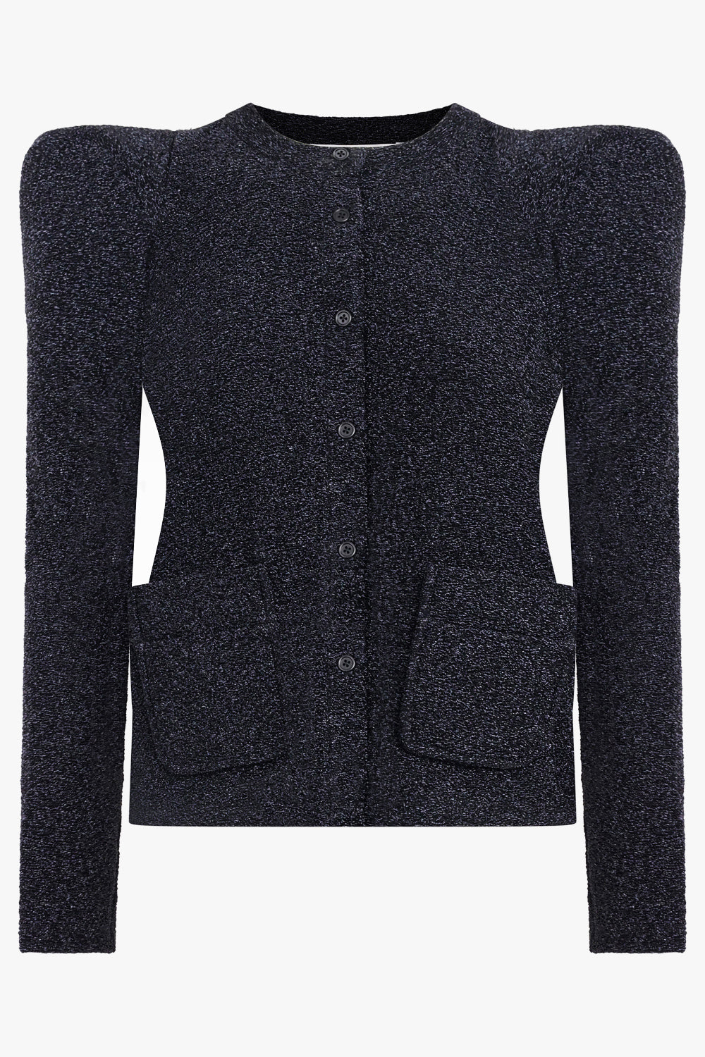 MELITTA BAUMEISTER RTW Glitter Foamy Shoulder Cardigan Jacket | Black