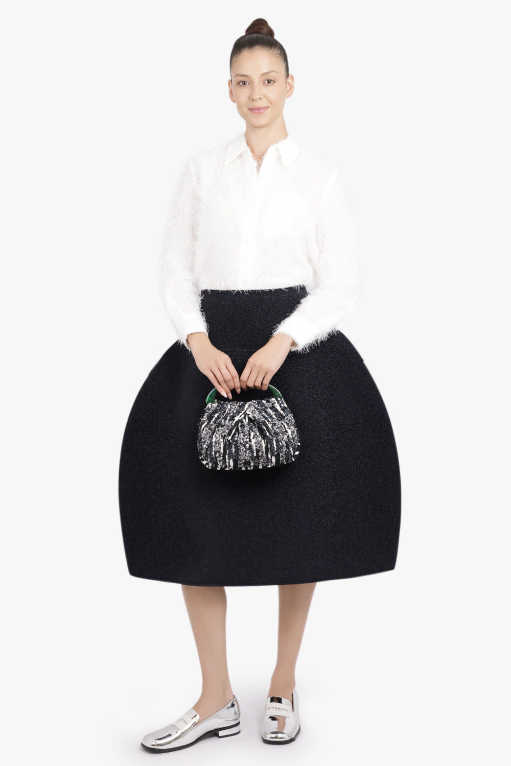 MELITTA BAUMEISTER RTW Glitter Foamy Ball Midi Skirt | Black