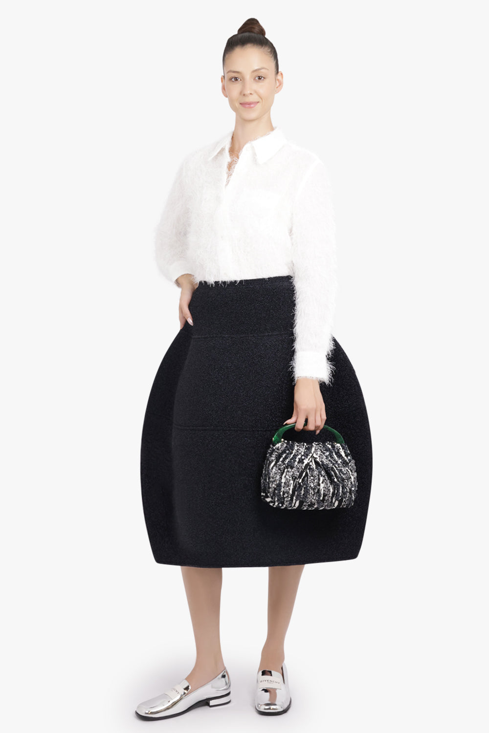 MELITTA BAUMEISTER RTW Hairy L/S Foam Hem Shirt | White