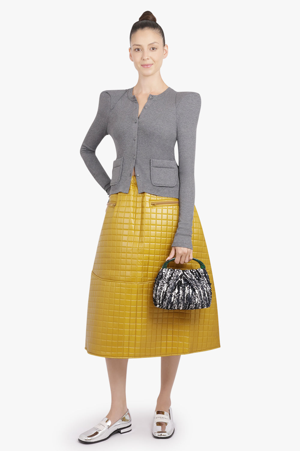 MELITTA BAUMEISTER RTW Foamy Shoulder Cardigan Jacket | Grey Melange