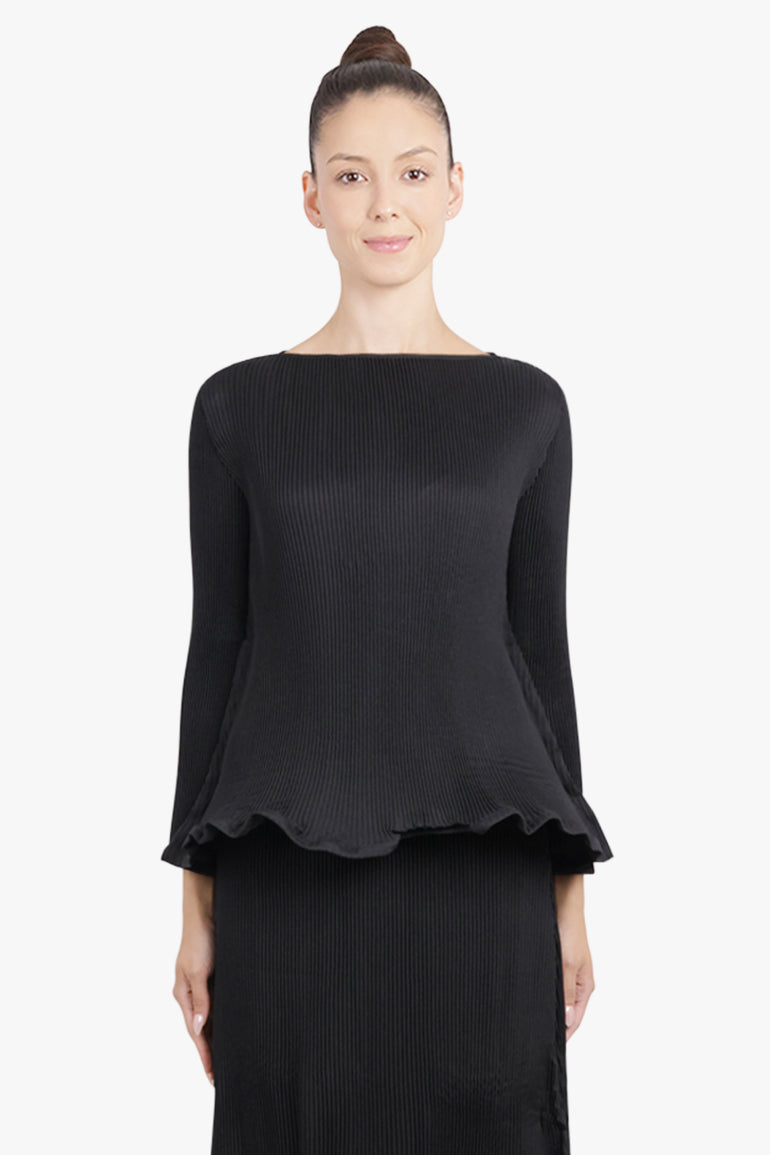 MELITTA BAUMEISTER RTW Zigzag L/S Ripple Top | Black