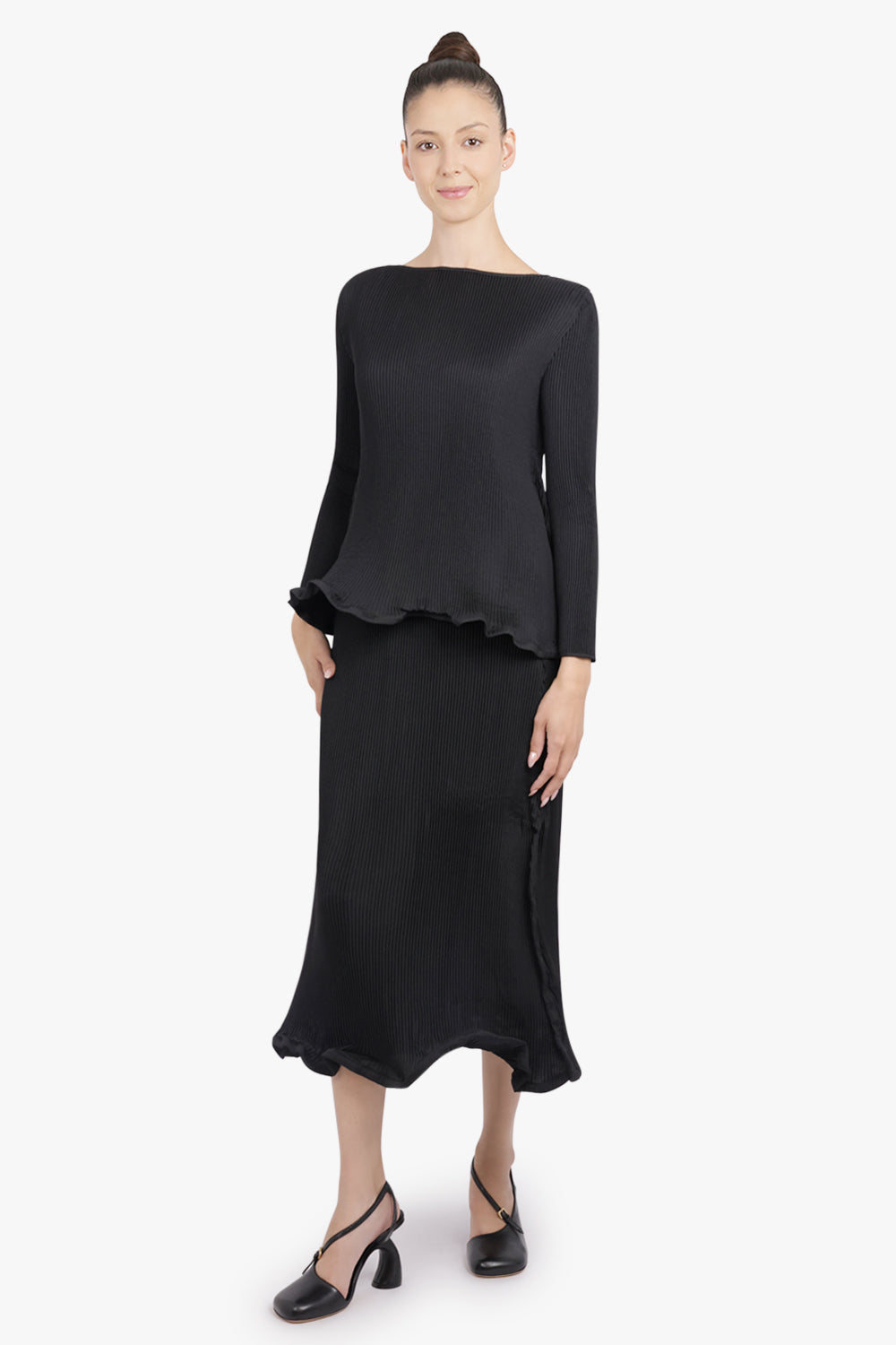 MELITTA BAUMEISTER RTW Zigzag L/S Ripple Top | Black