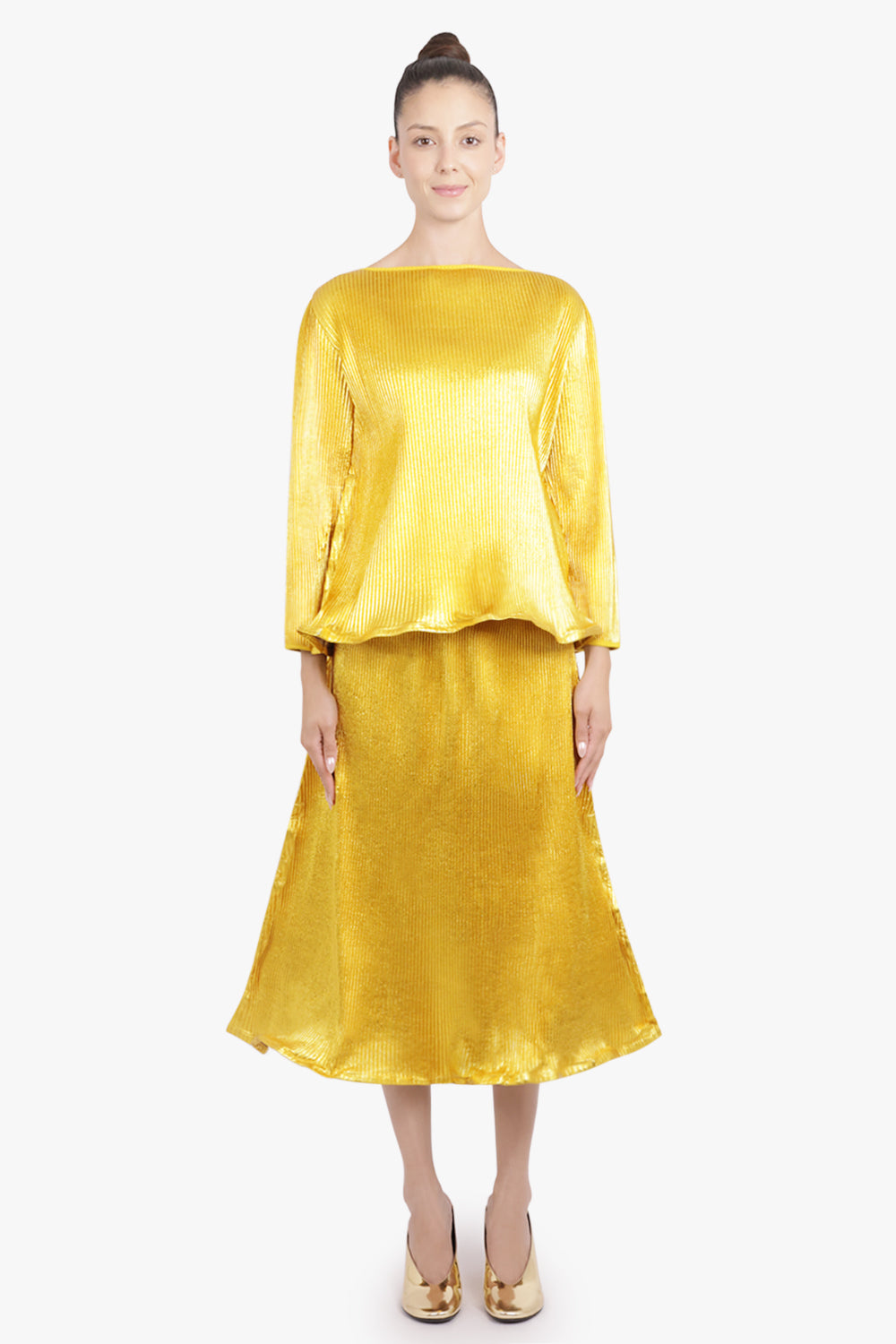 MELITTA BAUMEISTER RTW Zigzag L/S Ripple Top | Gold