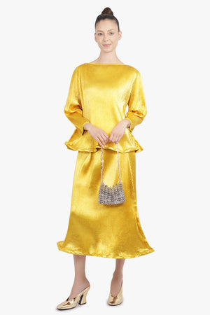 MELITTA BAUMEISTER RTW Zigzag L/S Ripple Top | Gold