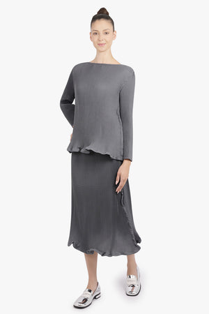 MELITTA BAUMEISTER RTW Zigzag Ripple Midi Skirt | Cold Grey