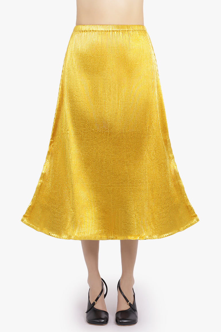MELITTA BAUMEISTER RTW Zigzag Ripple Midi Skirt | Gold