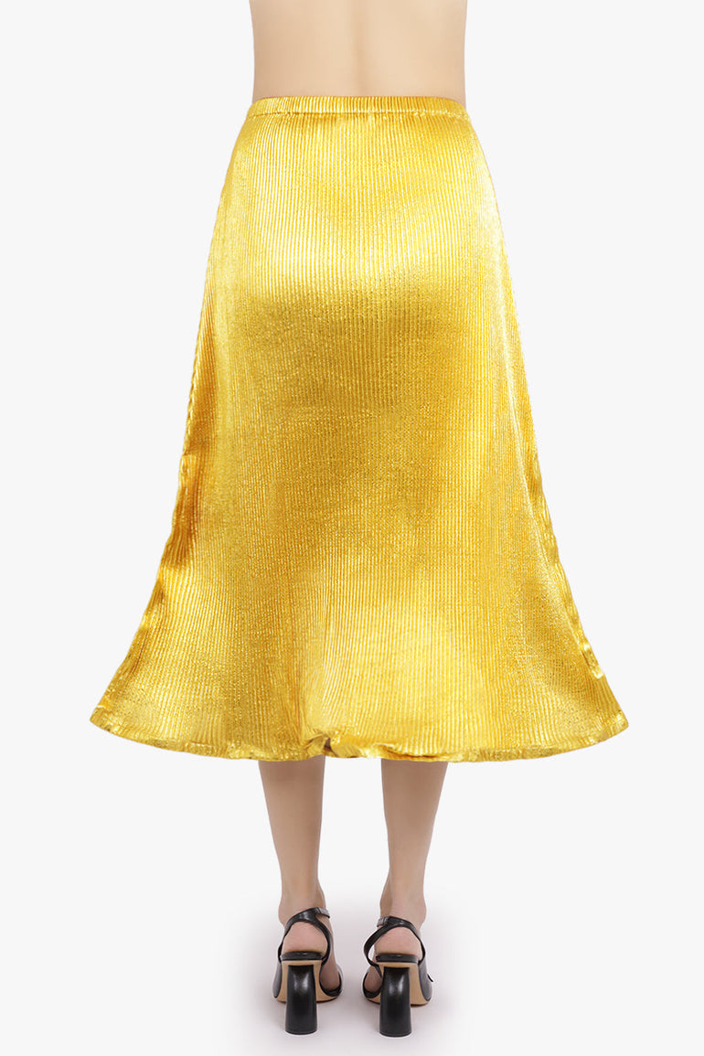 MELITTA BAUMEISTER RTW Zigzag Ripple Midi Skirt | Gold
