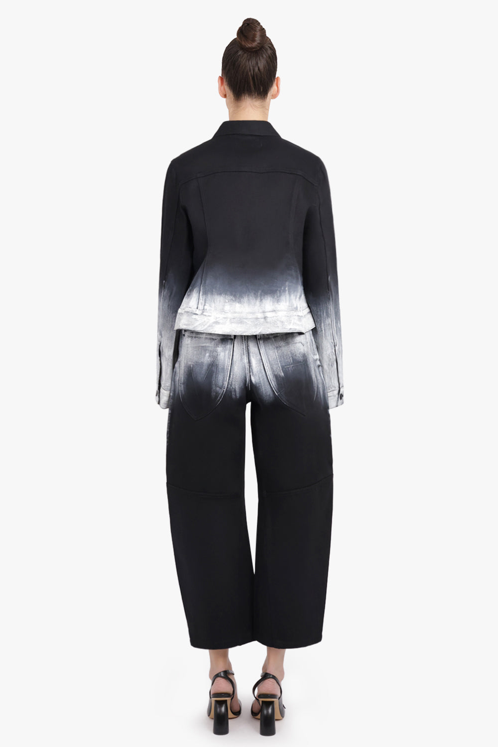 MELITTA BAUMEISTER RTW Crop Denim Balloon Leg Ombre Pant | Black/White