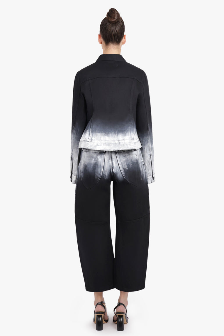 MELITTA BAUMEISTER RTW Crop Denim Balloon Leg Ombre Pant | Black/White