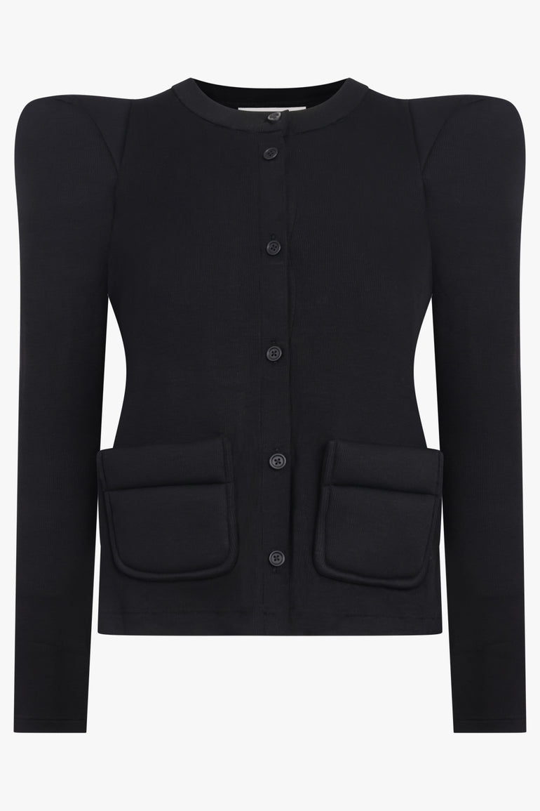 MELITTA BAUMEISTER RTW Foamy Shoulder Cardigan Jacket | Black