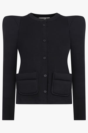MELITTA BAUMEISTER RTW Foamy Shoulder Cardigan Jacket | Black